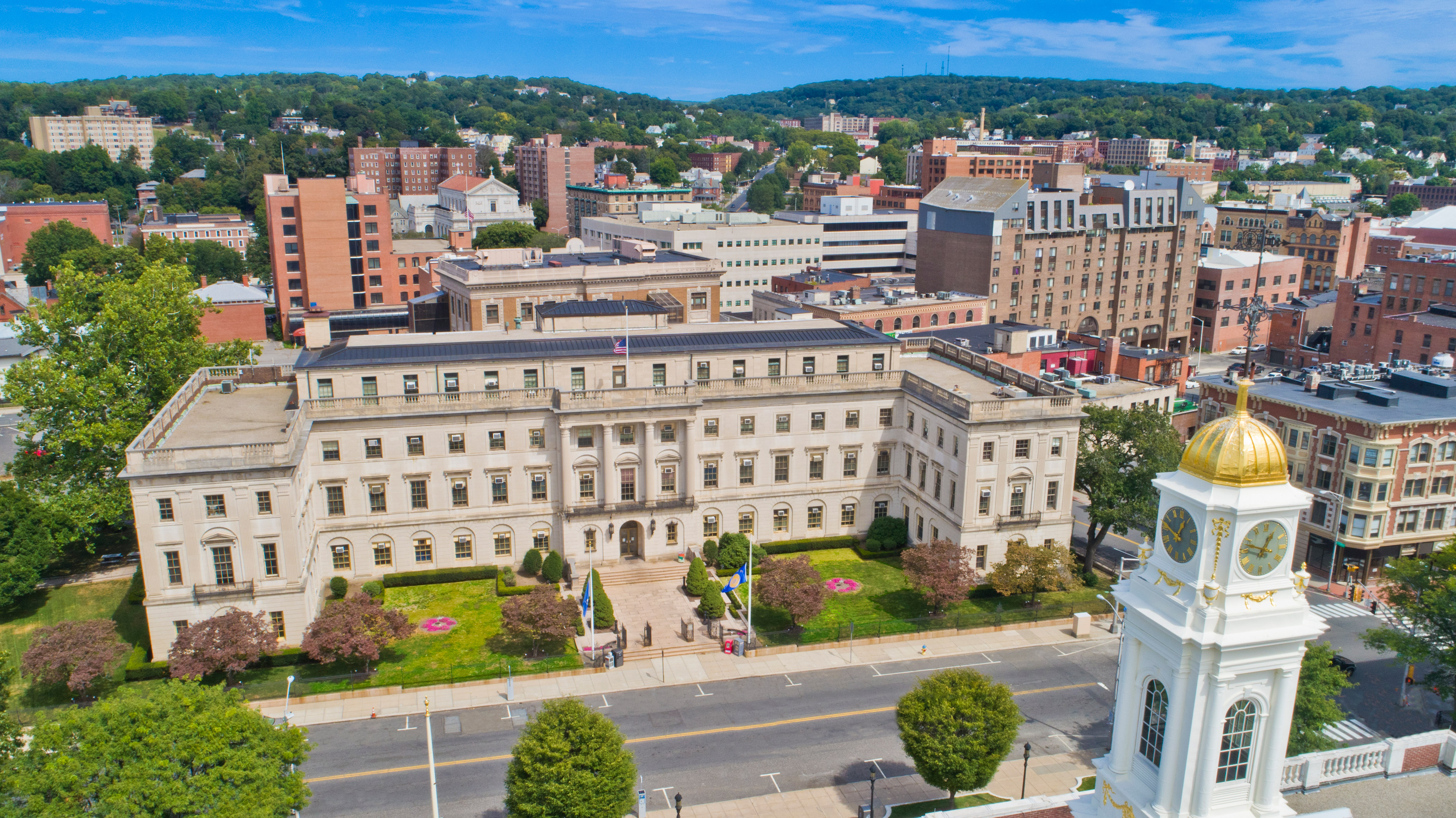 City Hall area of downtown Waterbury CT