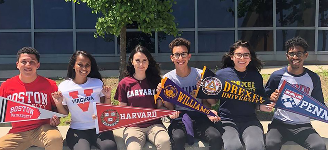 Waterbury Career Academy graduates showcasing their choices for prestigious colleges and universities to attend