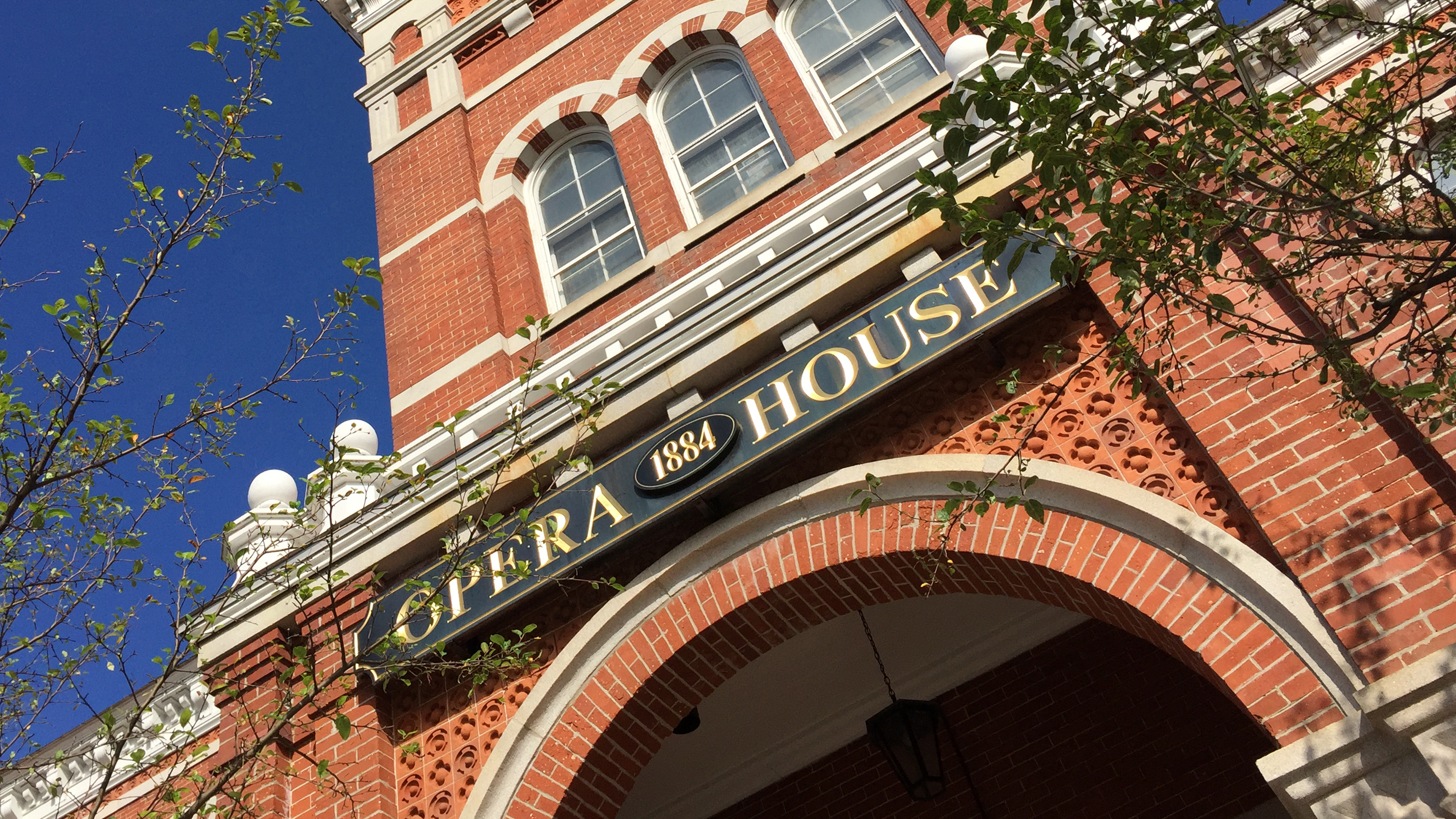 Front facade of the Thomaston Opera House on Main Street in Thomaston, CT