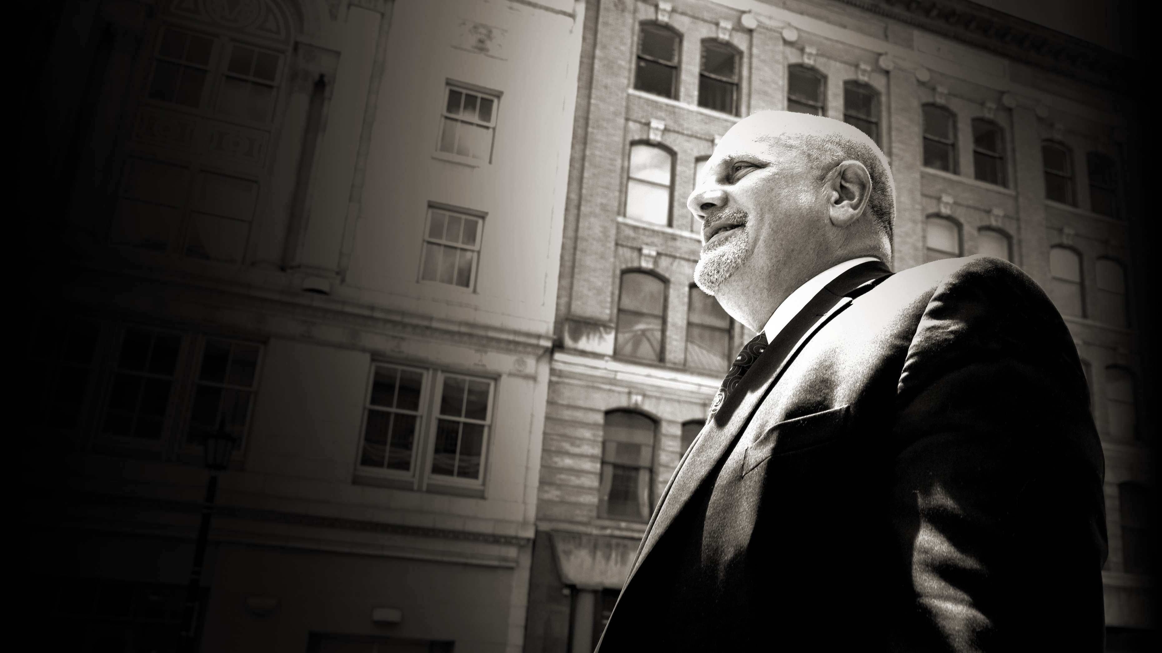 Black and white headshot of Saint Marys Hospital president Dr. Steve Schneider