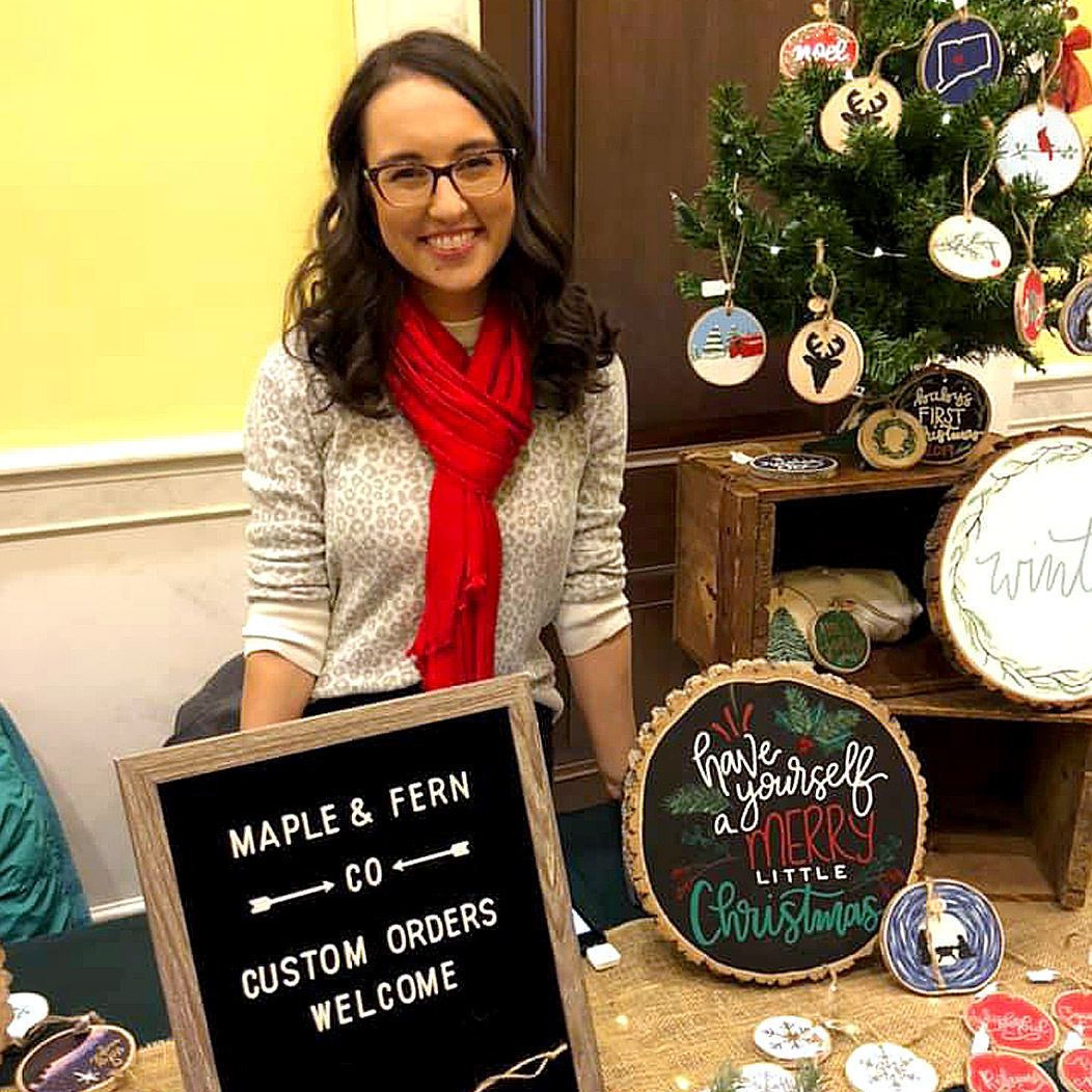 A Christmas display from local Waterbury artisans at the annual Holiday Artisans Marketplace