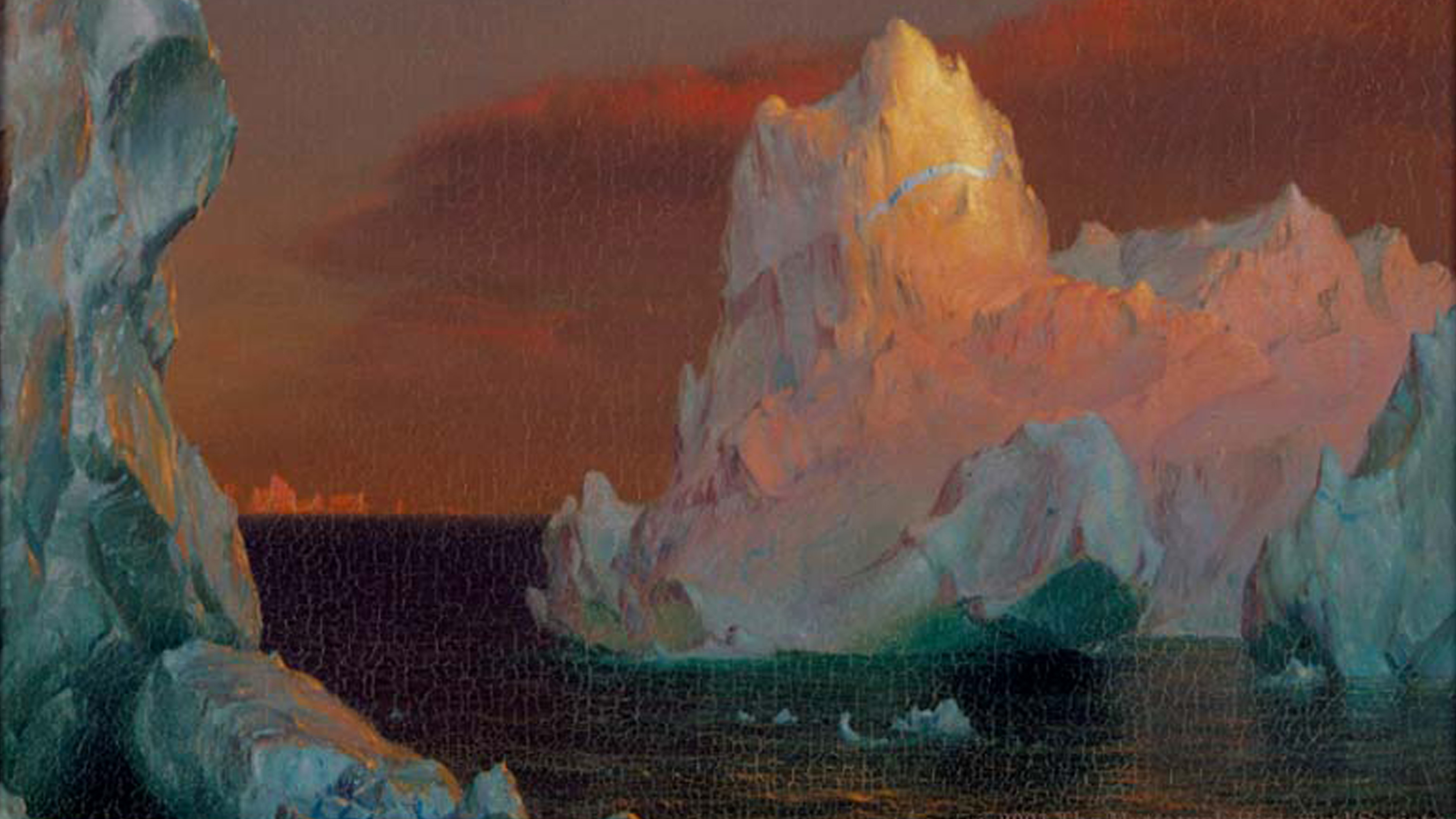 Frederic Church painting, Icebergs, from the Mattatuck Museum collection