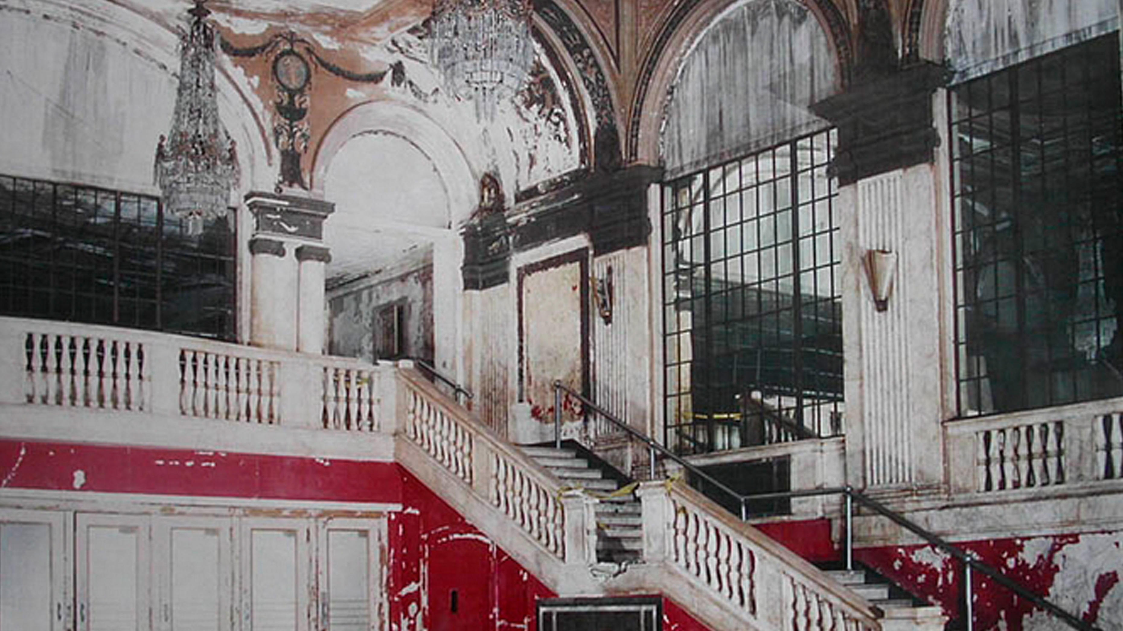 The interior of The Palace Theater in Waterbury CT before restoration efforts began