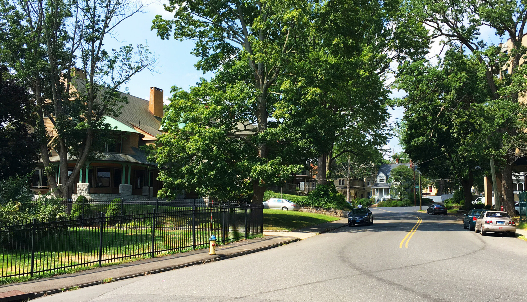 Houses along Cliff Street in the Hillside neighborhood of Waterbury