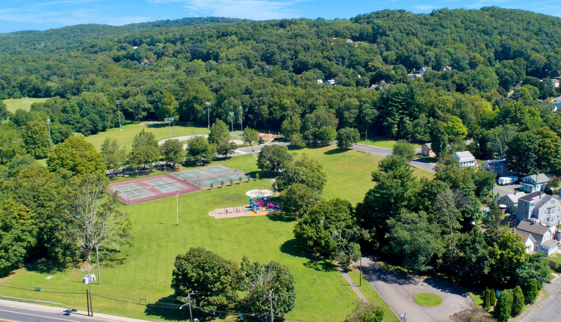 A recreational area in the Waterville neighborhood in Waterbury