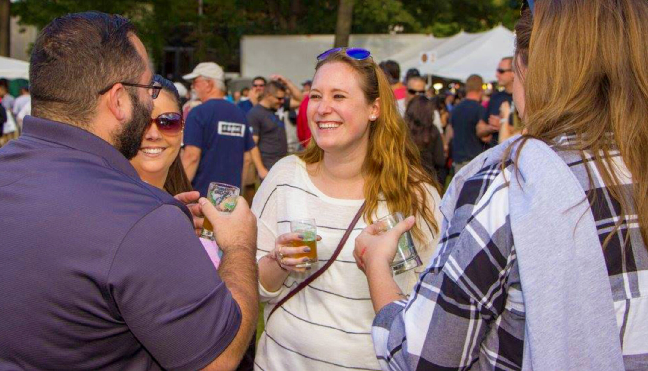 Waterbury CT locals and visitors enjoying the Brass City Brew and Que event downtown