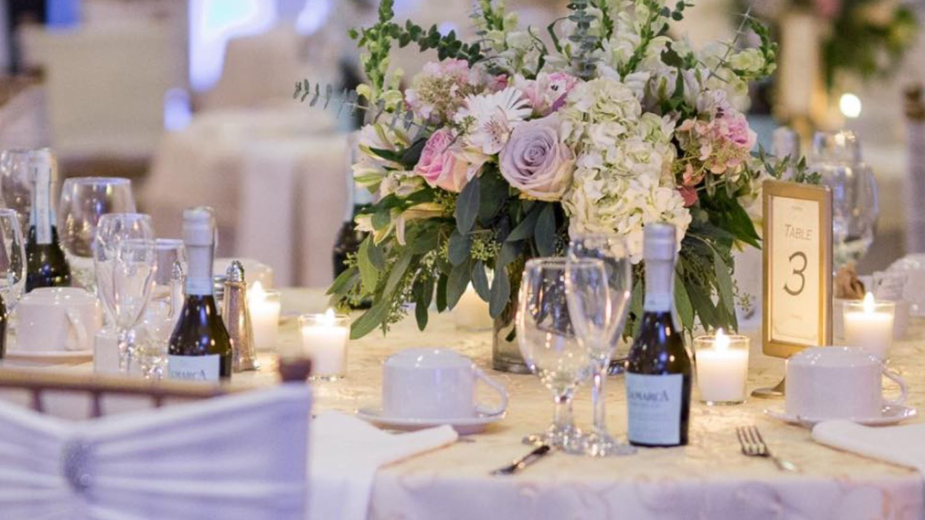 Table setting for wedding at The Grand Oak Villa in Oakville, CT