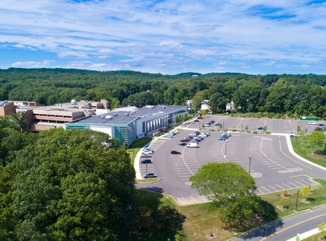 Naugatuck Valley Community College building and parking lot in Waterbury CT