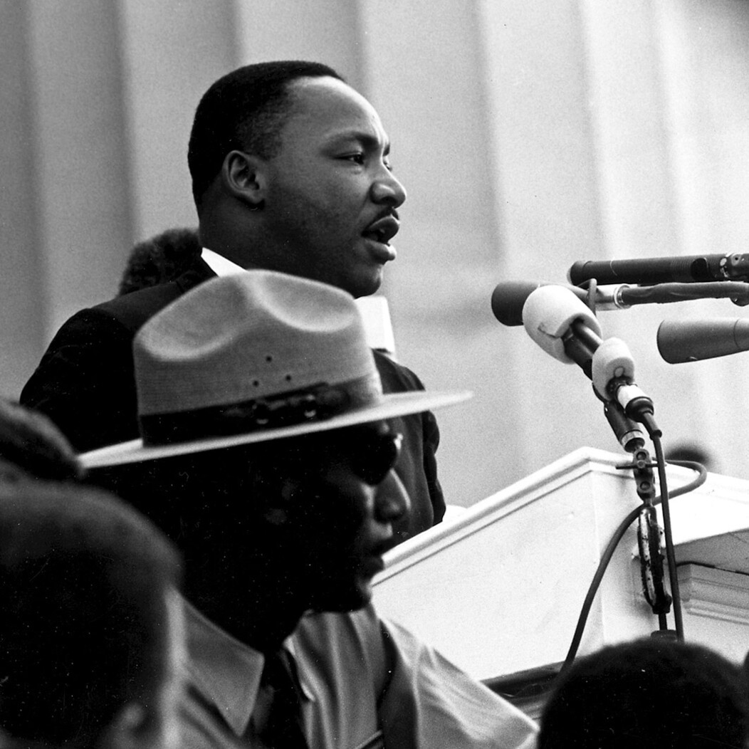 Photo of Martin Luther King, Jr. giving a speech