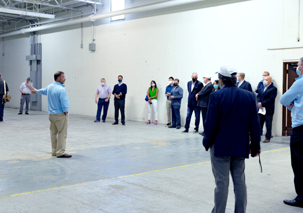 Frank Monteiro gives a tour of the upcoming Global Innovation Center in Waterbury CT
