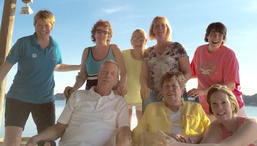 Cathy Awwad with her five sisters and parents