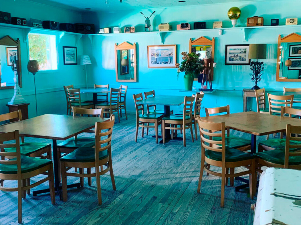 One of the dining areas inside the Good News Cafe in Woodbury, Connecticut